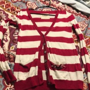 Pink and white cardigan